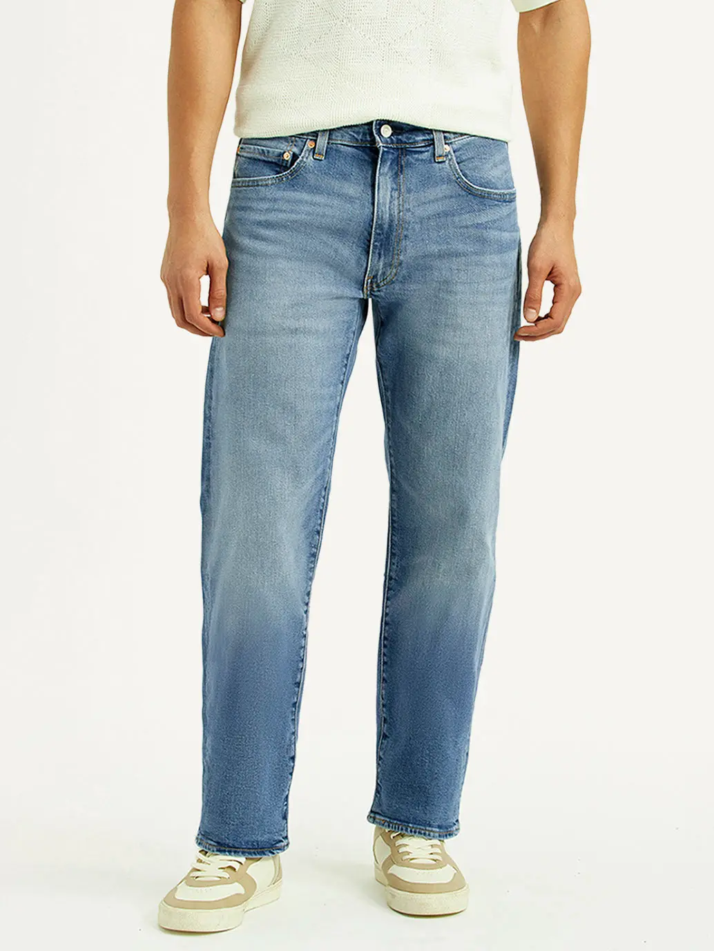 Men's 555 Light Blue Relaxed Straight Straight Fit Mid Rise Jeans 3