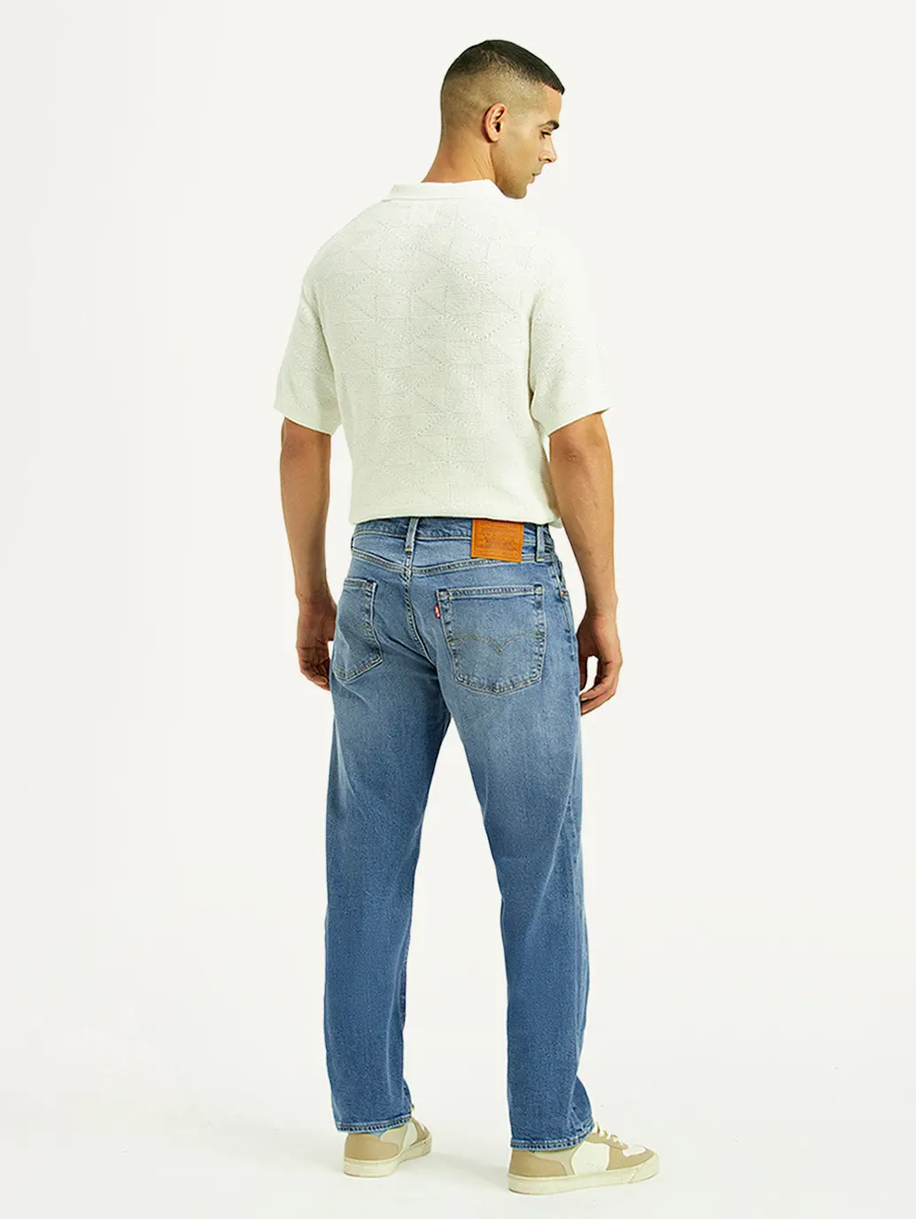 Men's 555 Light Blue Relaxed Straight Straight Fit Mid Rise Jeans 5