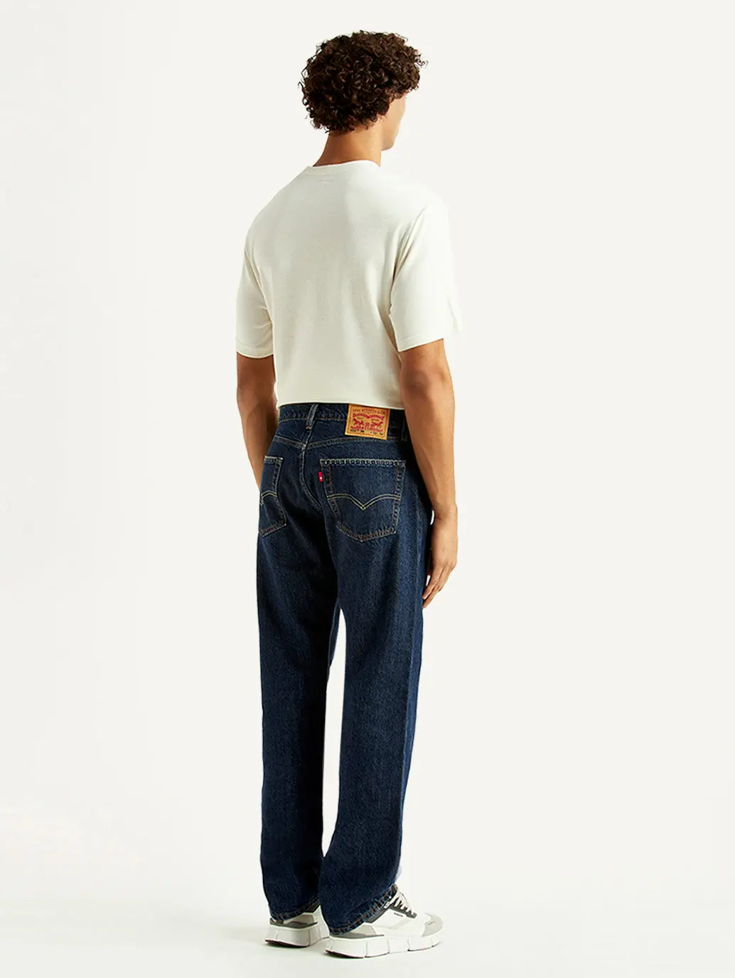 Men's 555 Navy Relaxed Straight Fit Mid Rise Jeans 3