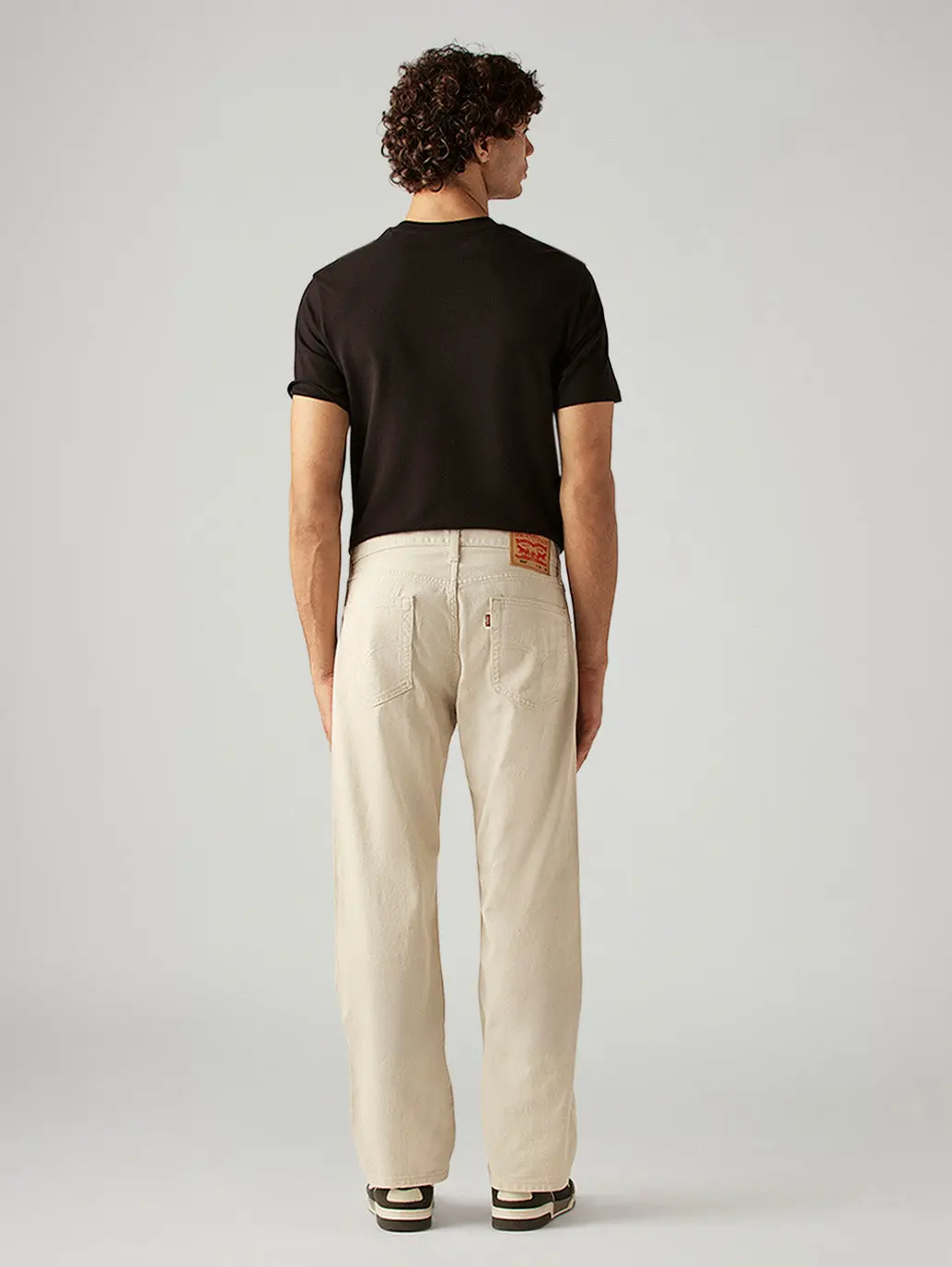 Men's 555 Beige Relaxed Straight Fit Mid Rise Jeans 3