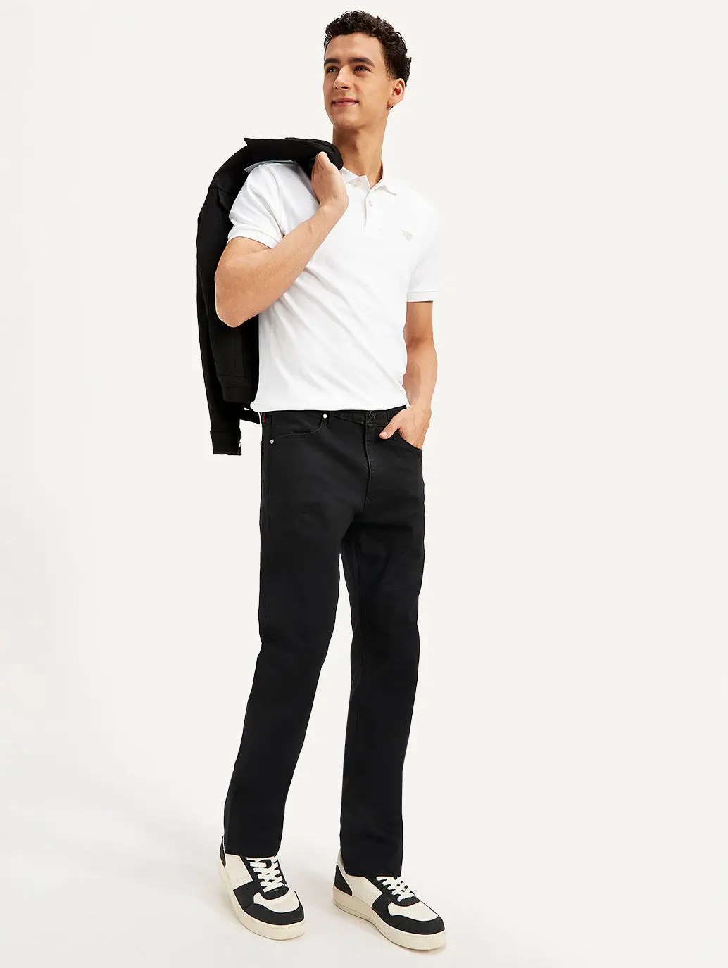 Men's Redloop 513 Black Slim Straight Fit Innovation Stretch Jeans 1