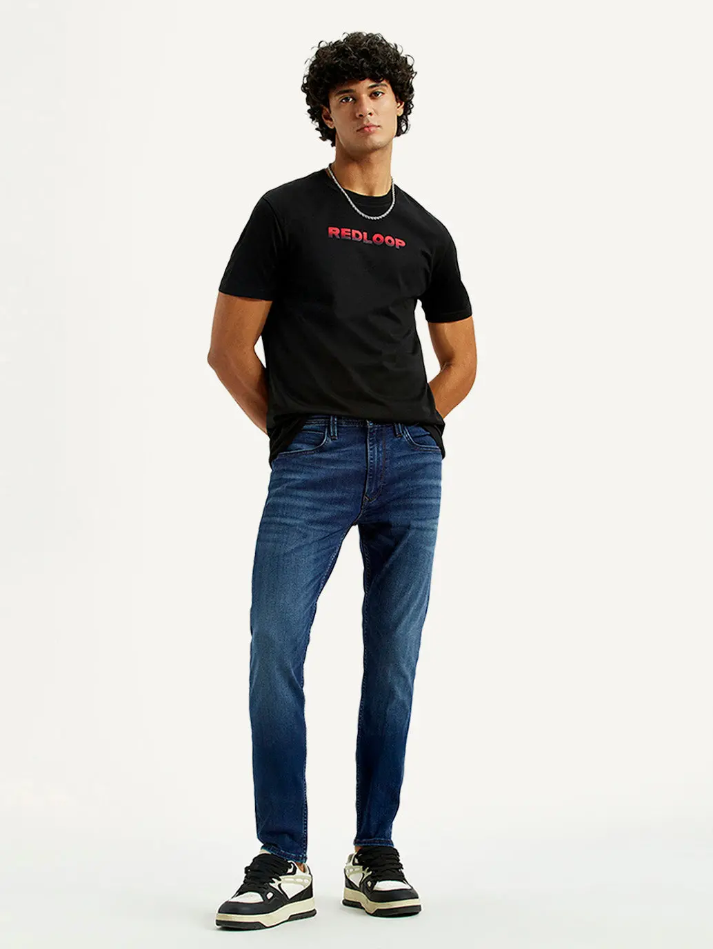 Men's Redloop 512 Indigo Slim Tapered Fit Mid Rise Jeans 1