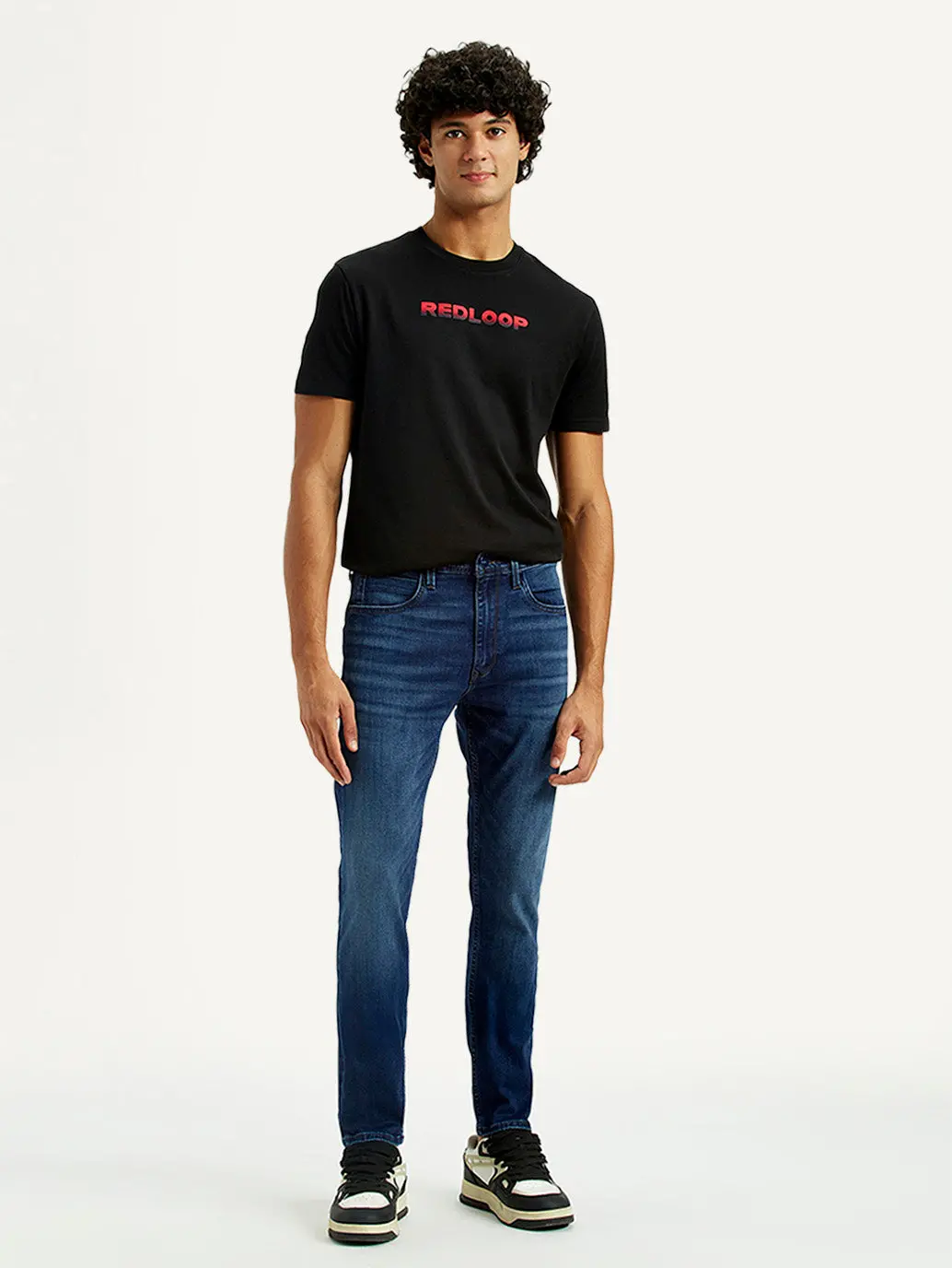 Men's Redloop 512 Indigo Slim Tapered Fit Mid Rise Jeans 2