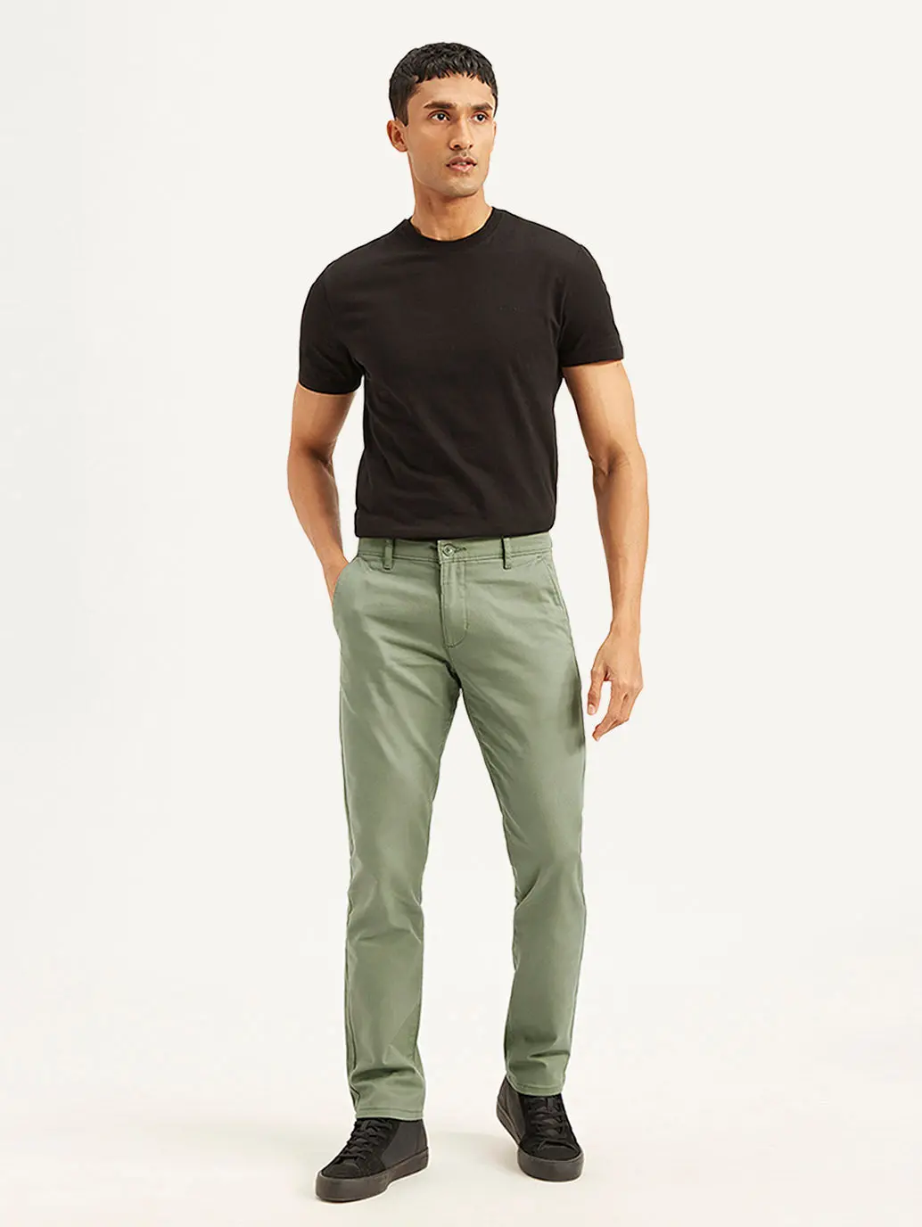 Men's Olive Slim Fit Trousers 2