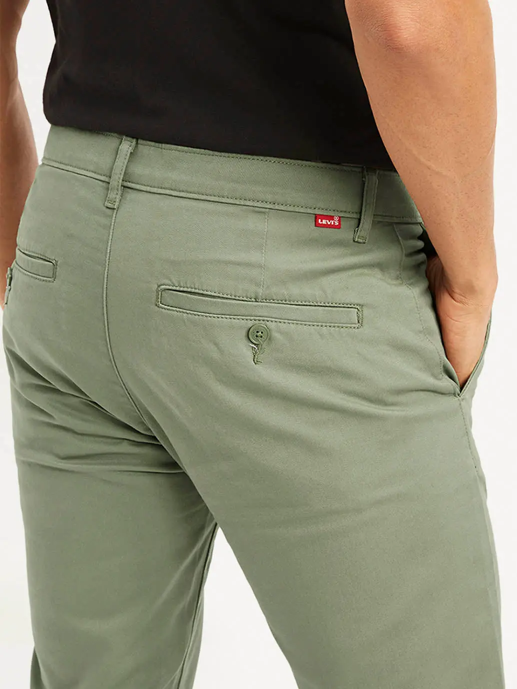 Men's Olive Slim Fit Trousers 4