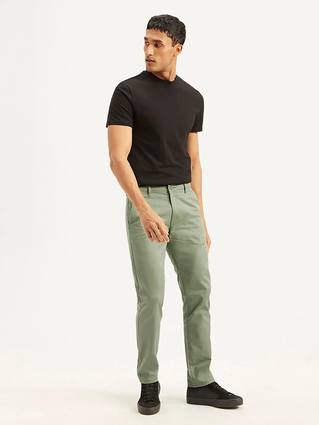 Men's Olive Slim Fit Trousers 5