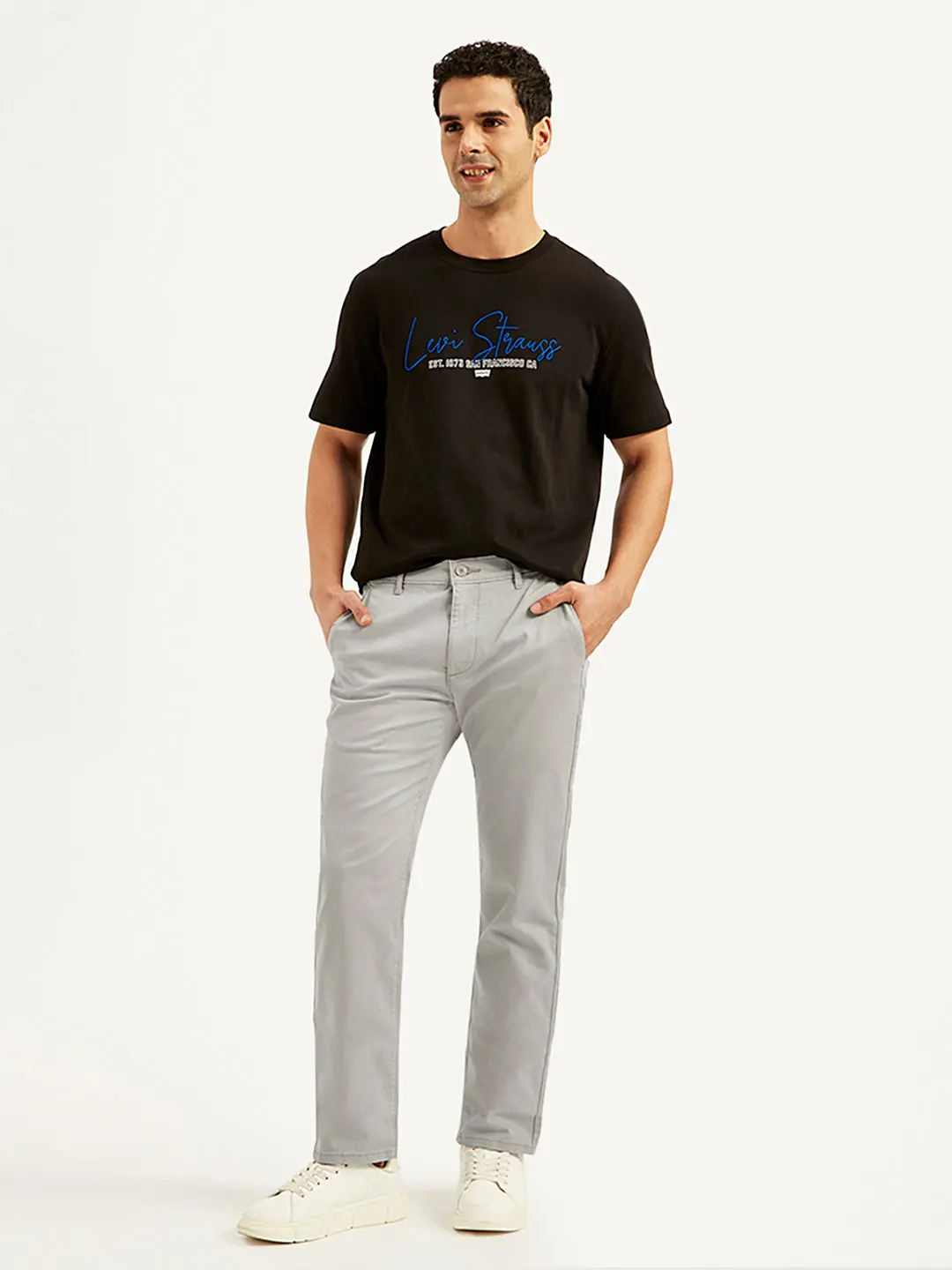 Men's Grey Slim Fit Chinos 1
