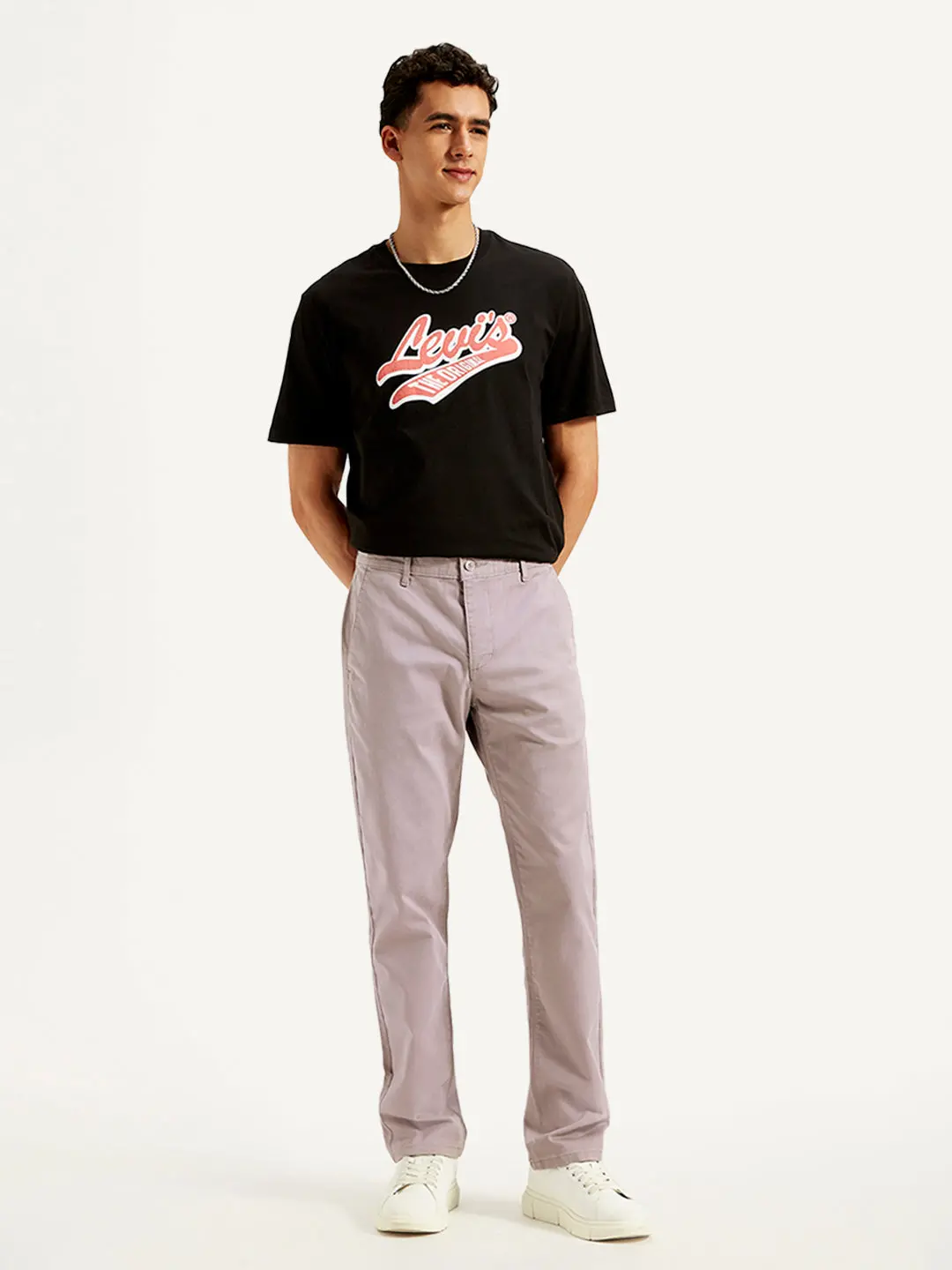 Men's Mauve Slim Fit Chinos 1
