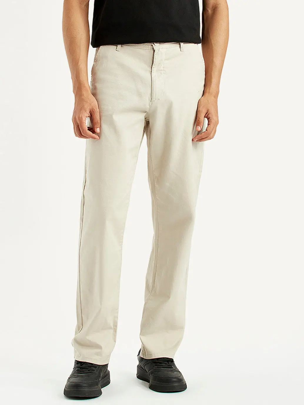 Men's Beige Relaxed Fit Chinos 3