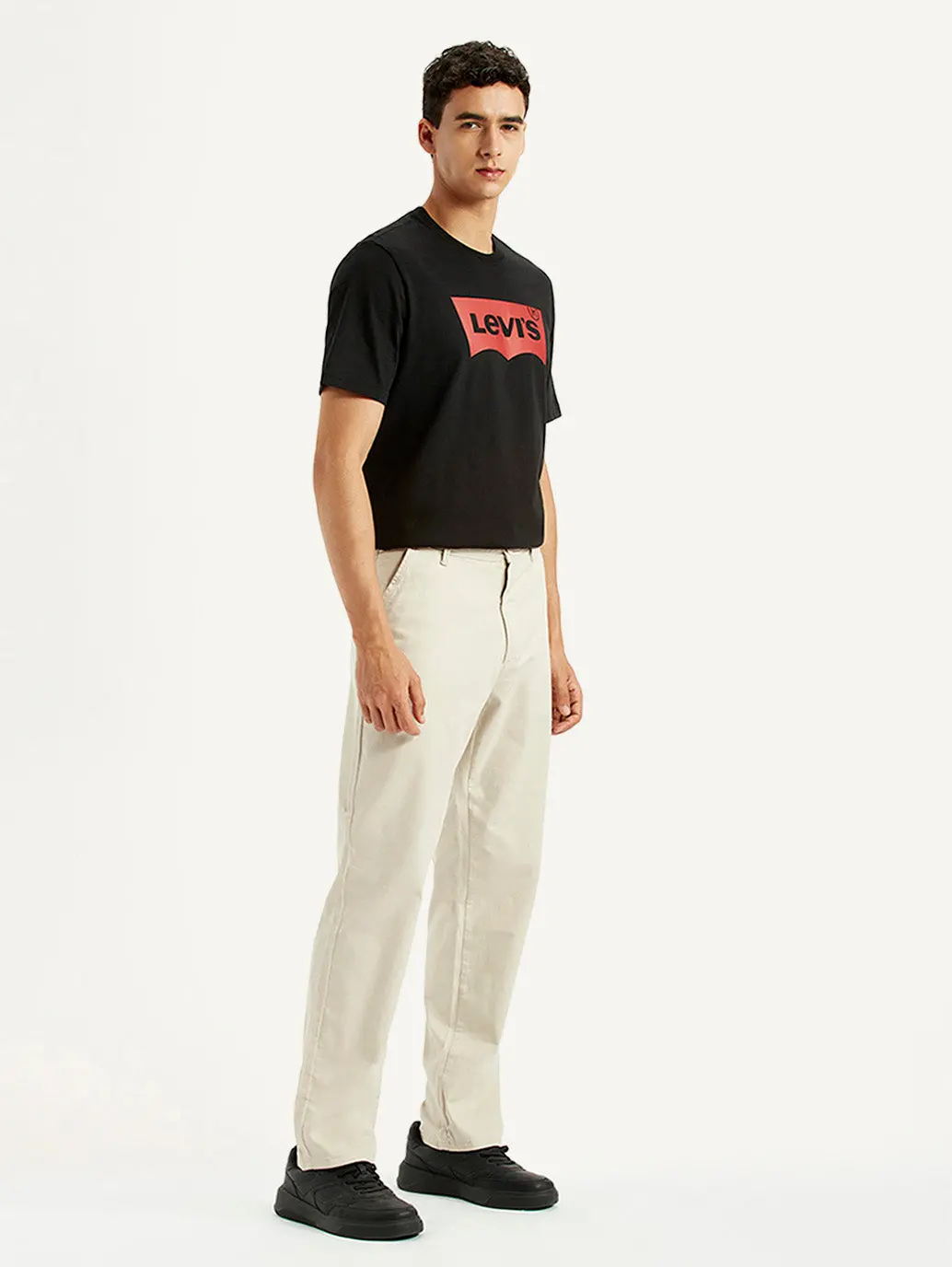 Men's Beige Relaxed Fit Chinos 6