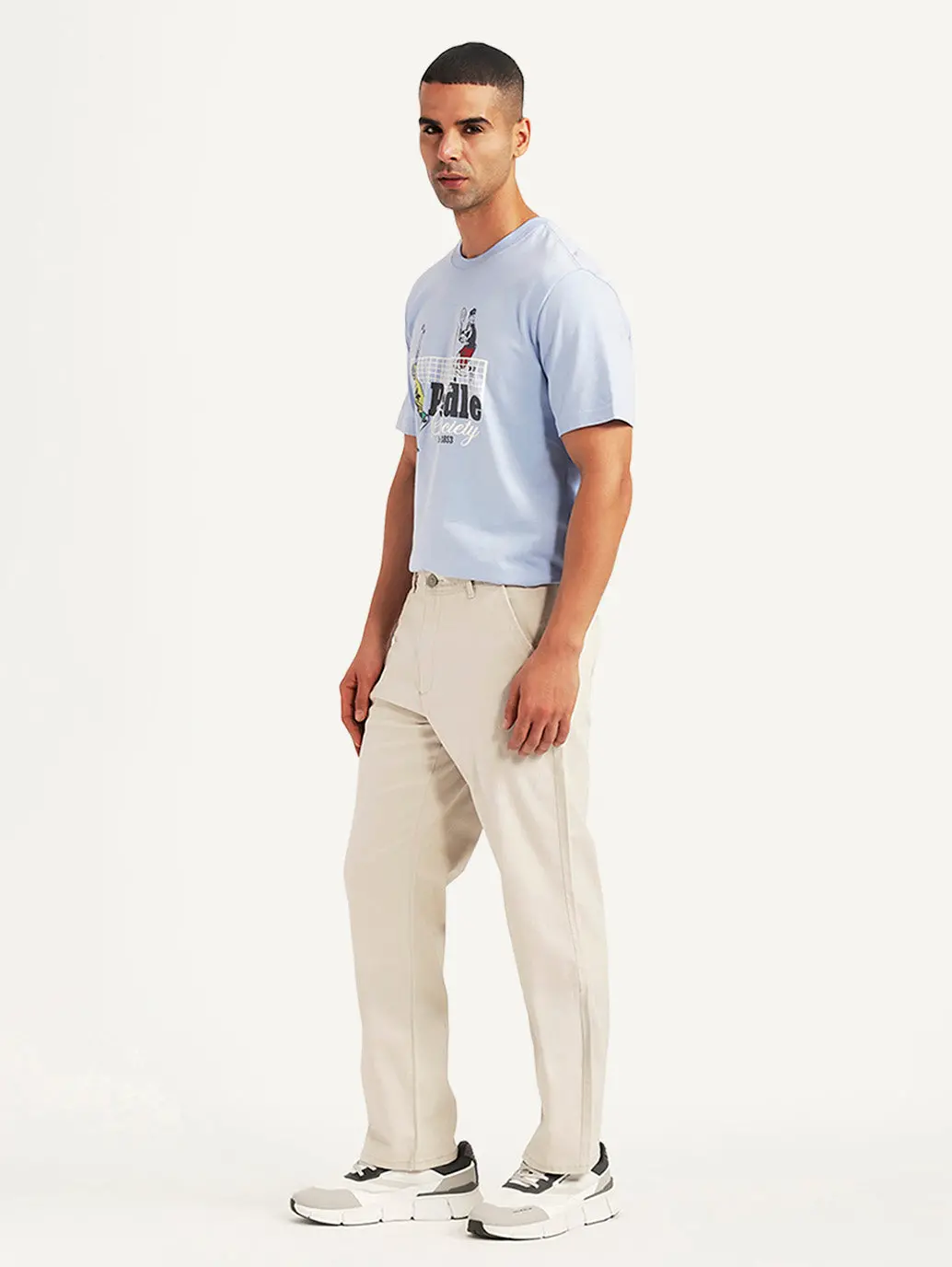 Men's Beige Authentic Relaxed Fit Chinos 6