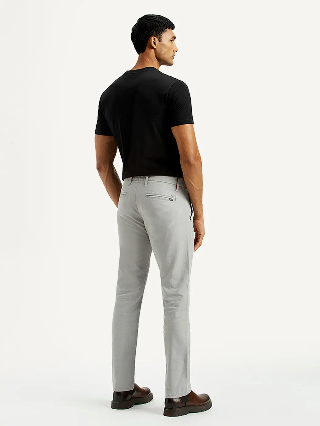 Men's Redloop 511 Grey Slim Fit Mid Rise Linen Chinos 3