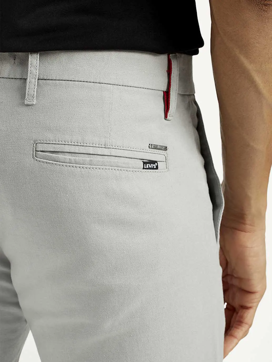 Men's Redloop 511 Grey Slim Fit Mid Rise Linen Chinos 5