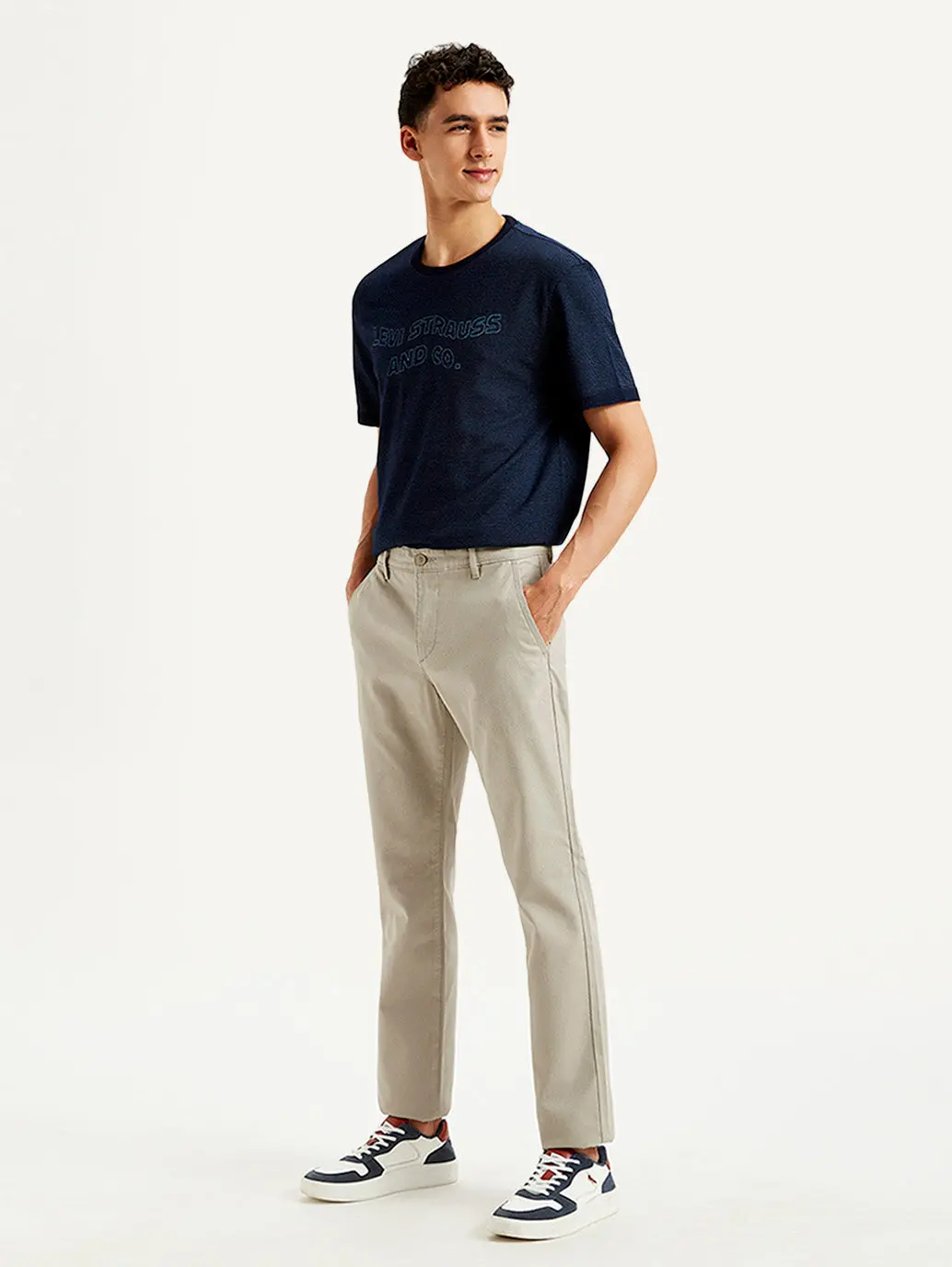 Men's Light Grey Slim Fit Chinos 1