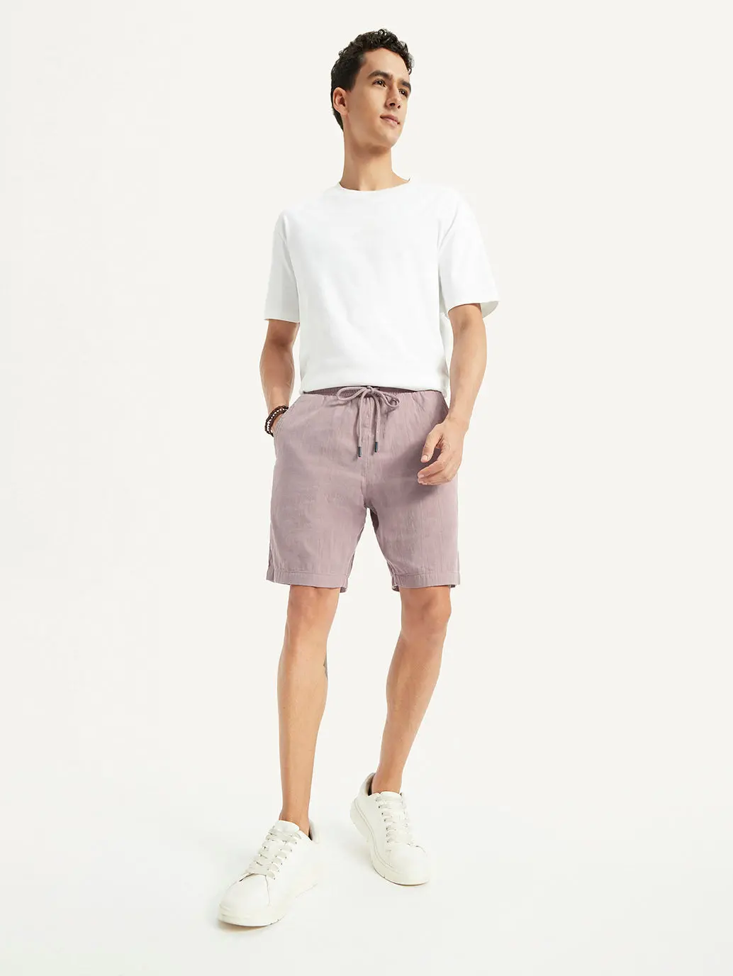 Men's Mauve Regular Fit Shorts 1