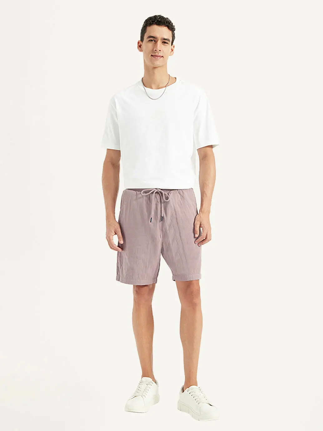 Men's Mauve Regular Fit Shorts 2