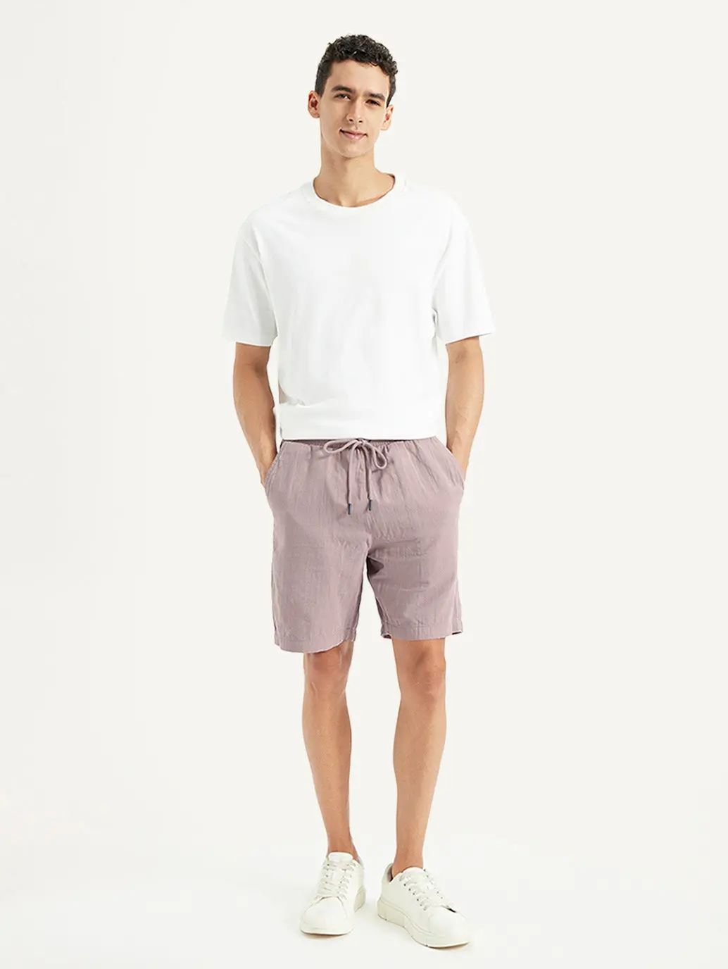 Men's Mauve Regular Fit Shorts 3