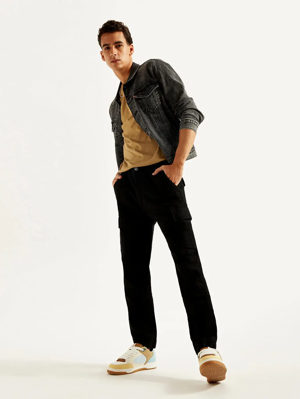 Men's Tapered Black Utility Cargo Jogger 1