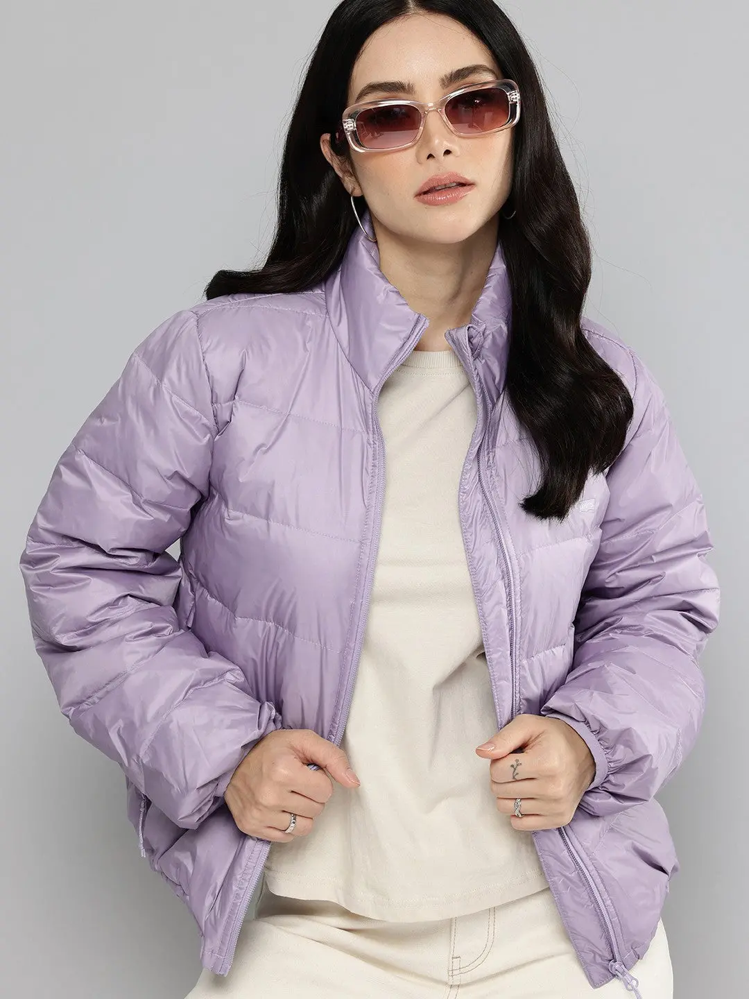 Women's Solid Purple Jacket 1