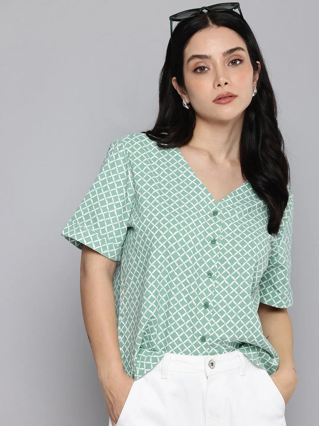 Women's Printed Regular Fit Shirt 1