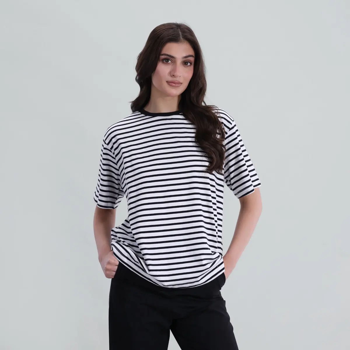 Striped Oversized Fit Tee 1