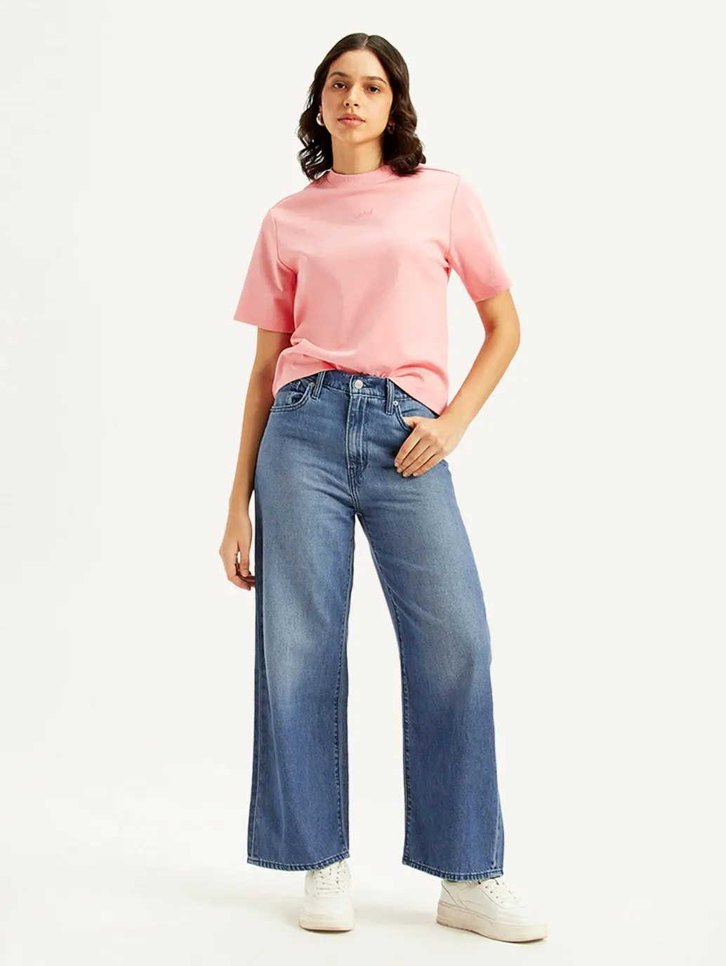 Women's Blue Mile High Wide Leg Fit High Rise Jeans 1