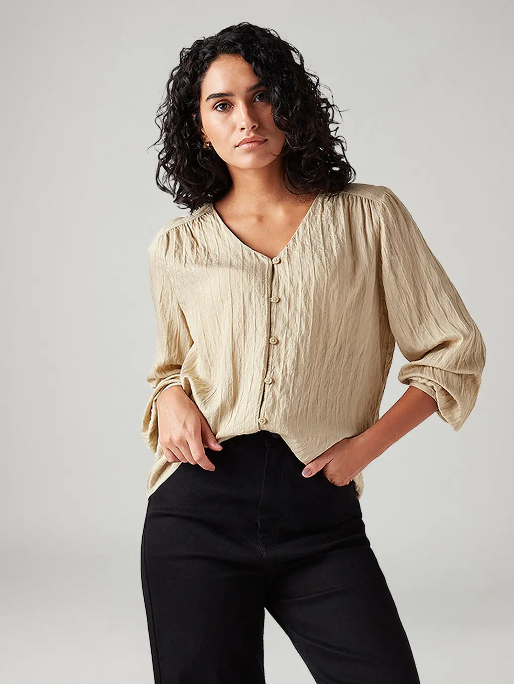 Women's Textured Regular Fit Top 1