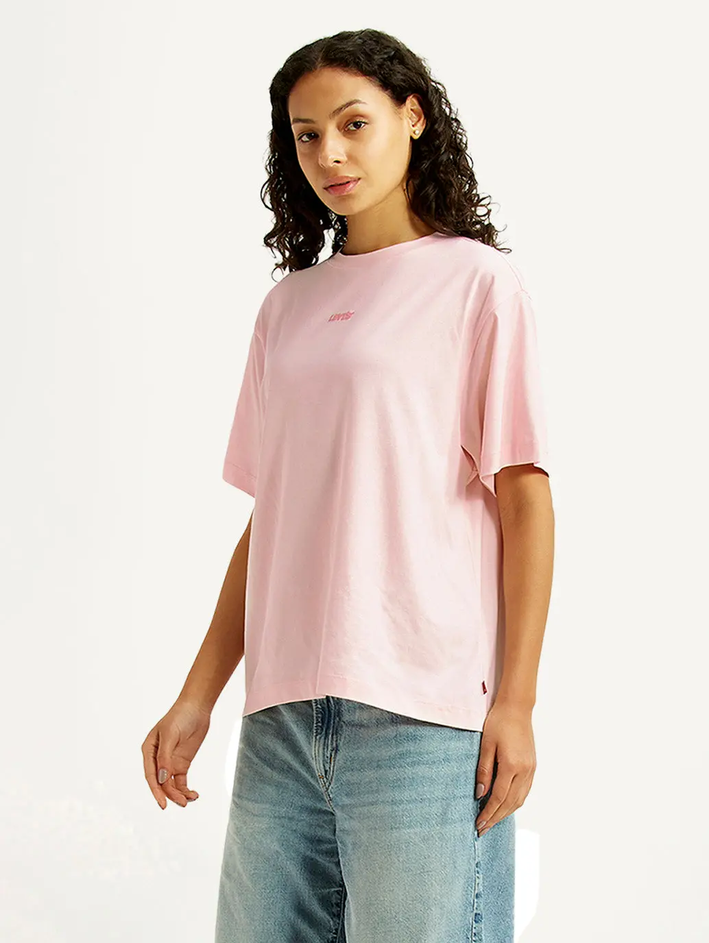 Women's Graphic Print Light Pink Oversized T-Shirt 1
