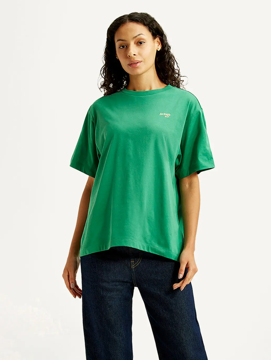 Women's Graphic Print Green Oversized T-Shirt 1