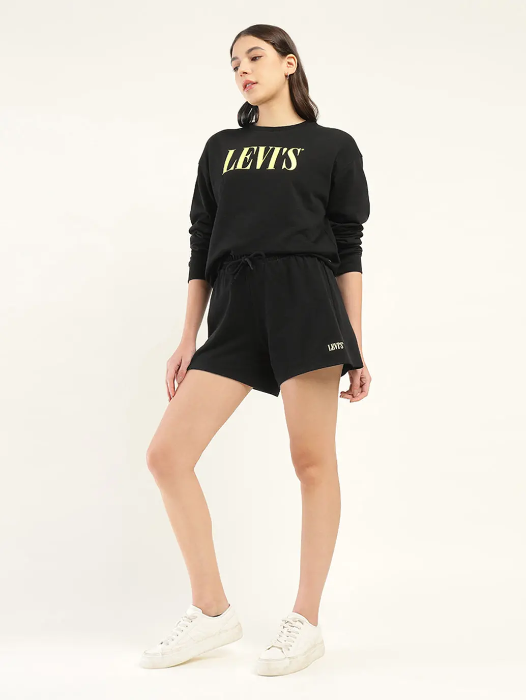 Women's Brand Logo Black Crew Neck Co-Ord Set 1