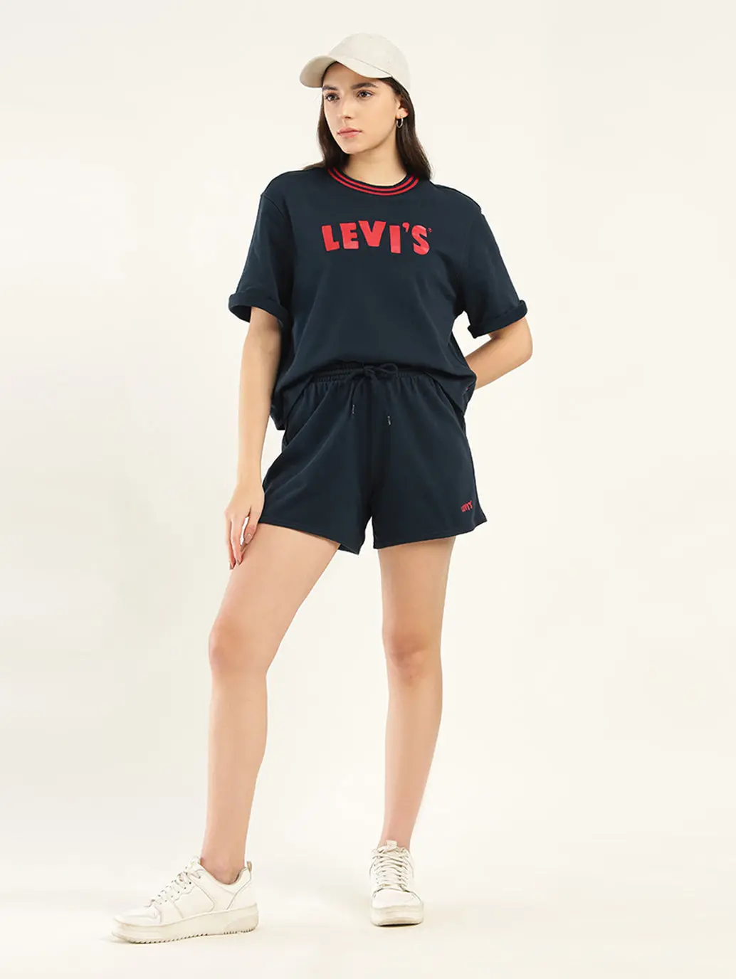 Women's Brand Logo Navy Crew Neck Co-Ord Set 1