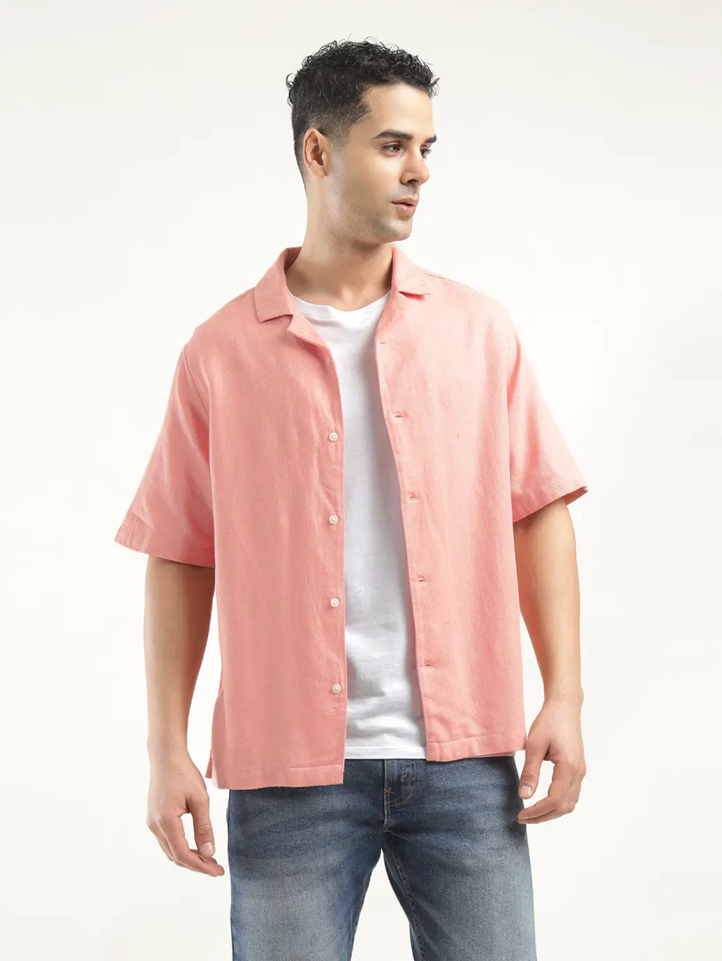 Men's Solid Camp Collar Shirt 1