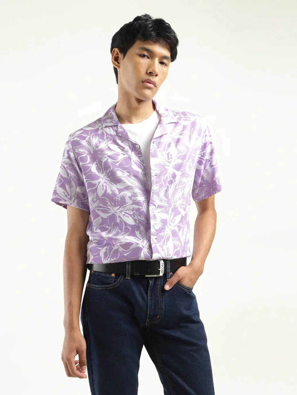 Men's Floral Print Camp Shirt 2