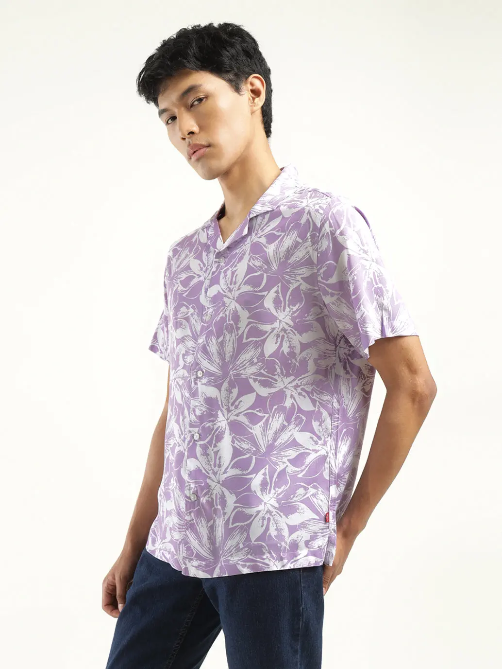 Men's Floral Print Camp Shirt 1
