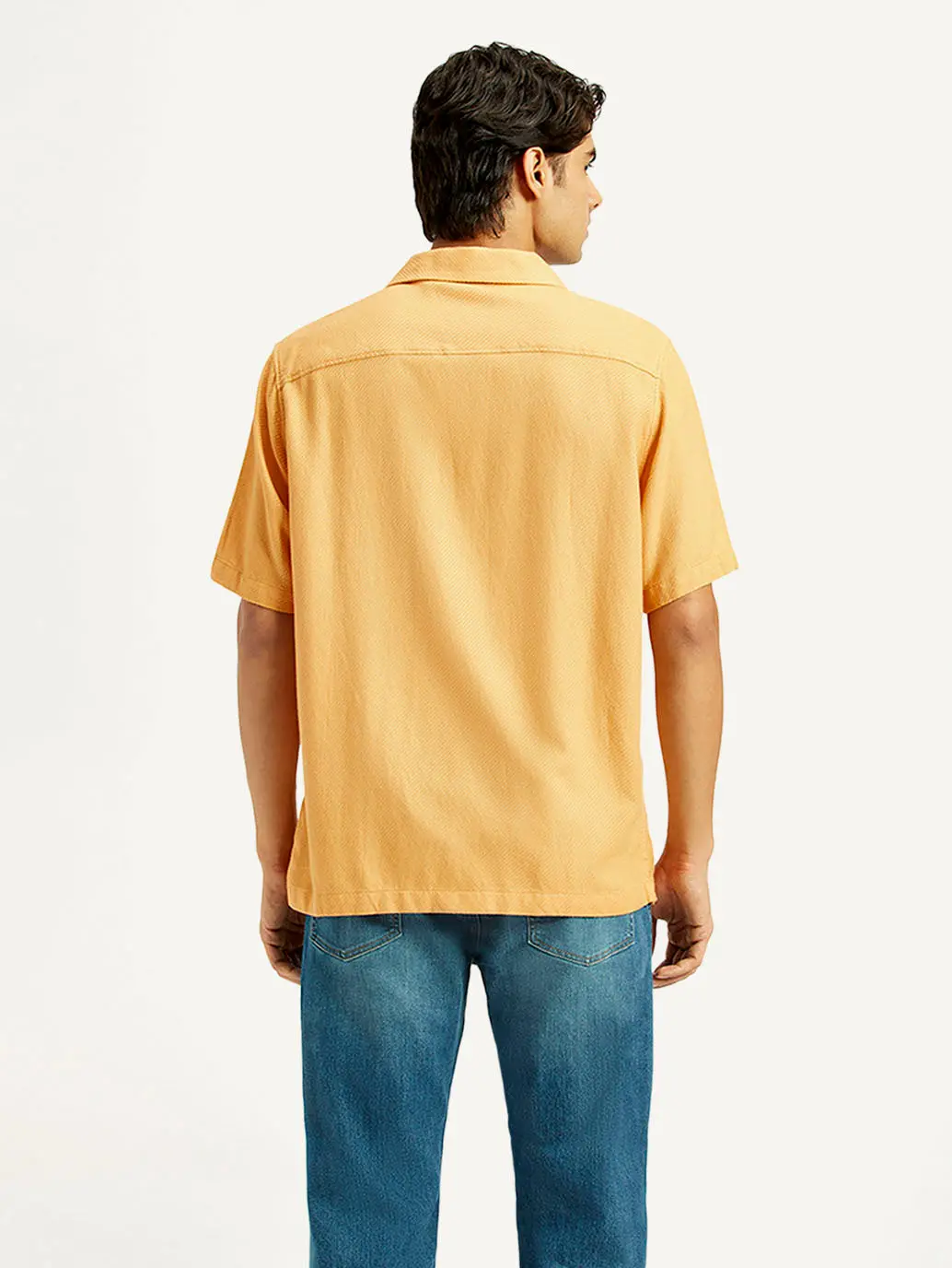 Men's Solid Mustard Camp Shirt 2