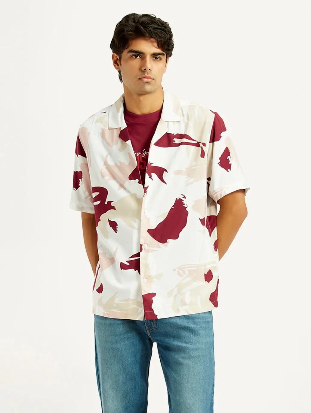 Men's Abstract Multi Color Camp Shirt 1