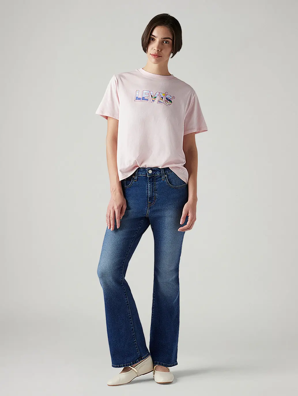 Women's 726 Blue Flared Fit High Rise Jeans 1