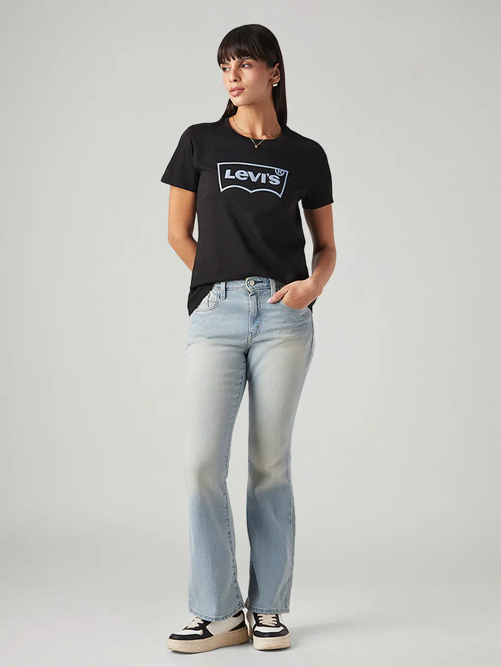 Women's 726 Light Blue Flared Fit High Rise Jeans 1