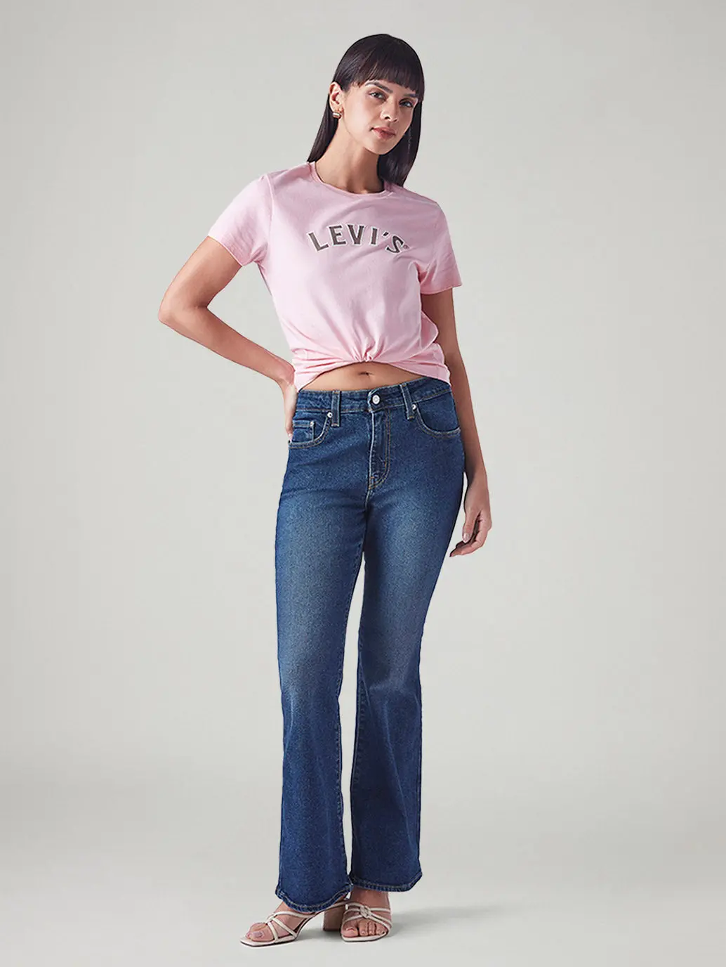 Women's 726 Blue Flared Fit High Rise Jeans 1