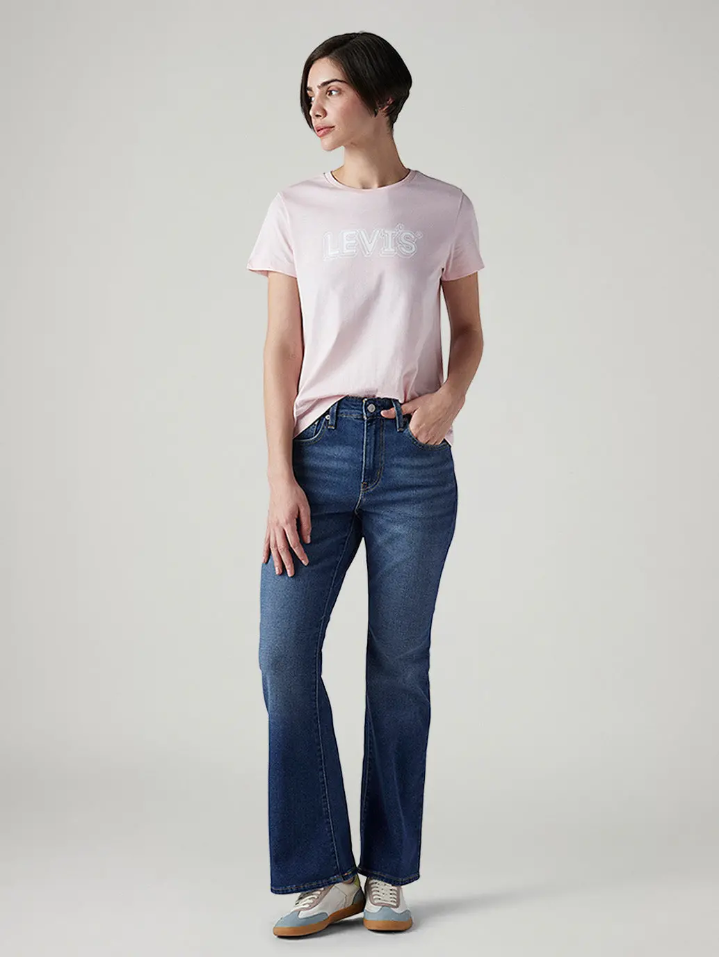 Women's 726 Med Indigo Flared Fit High Rise Jeans 1