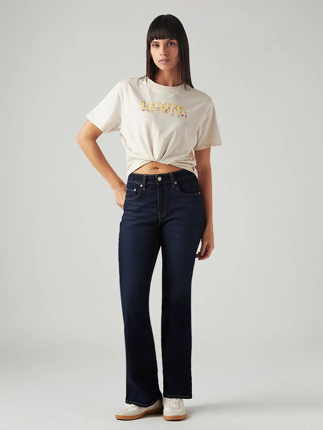 Women's 726 Dark Indigo Flared Fit High Rise Jeans 1