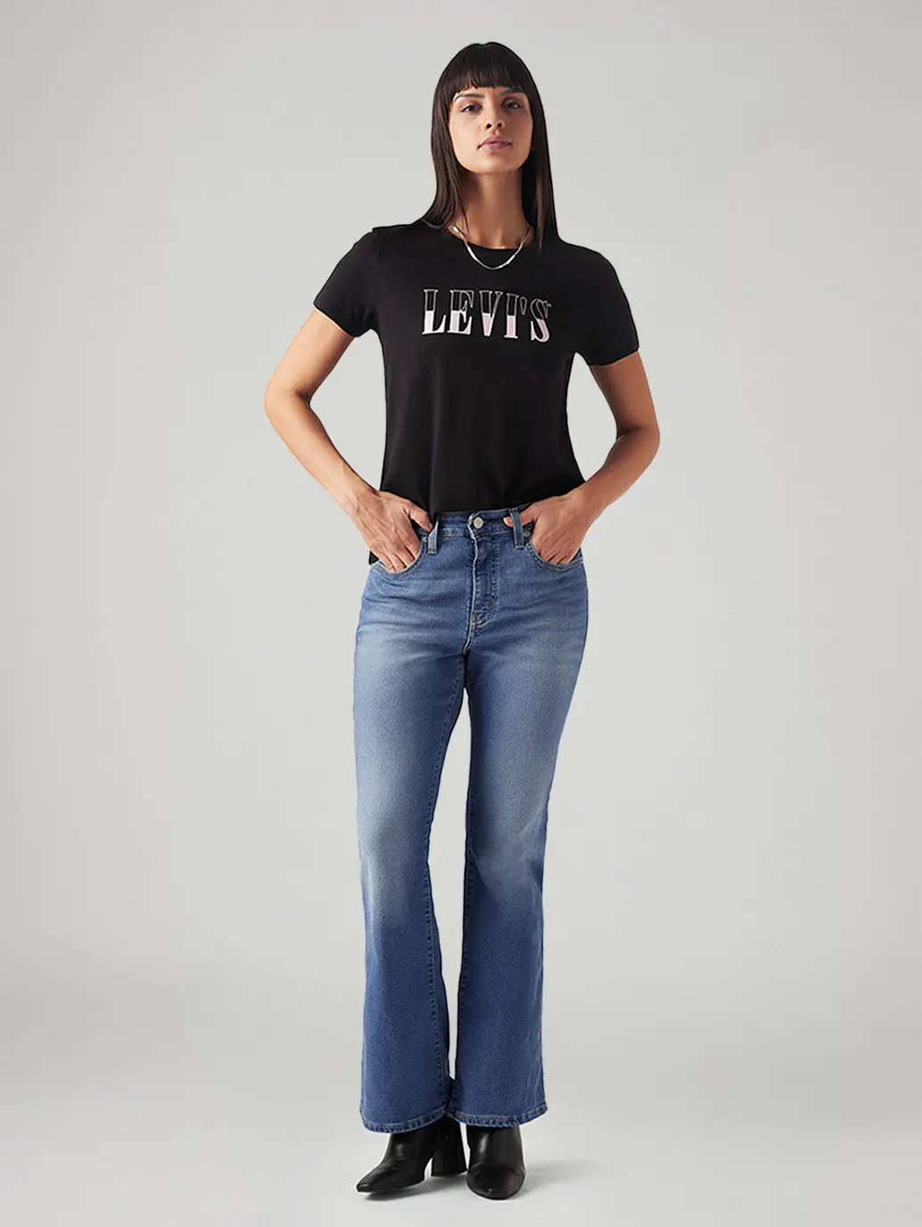 Women's 726 Light Indigo Flared Fit High Rise Jeans 1