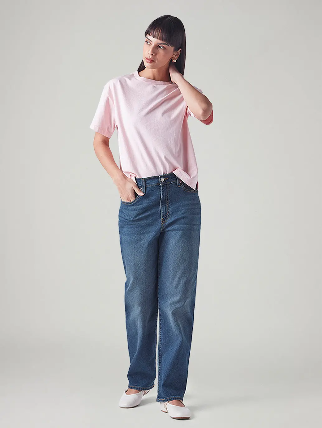 Women's 726 Blue Flared Fit High Rise Jeans 1