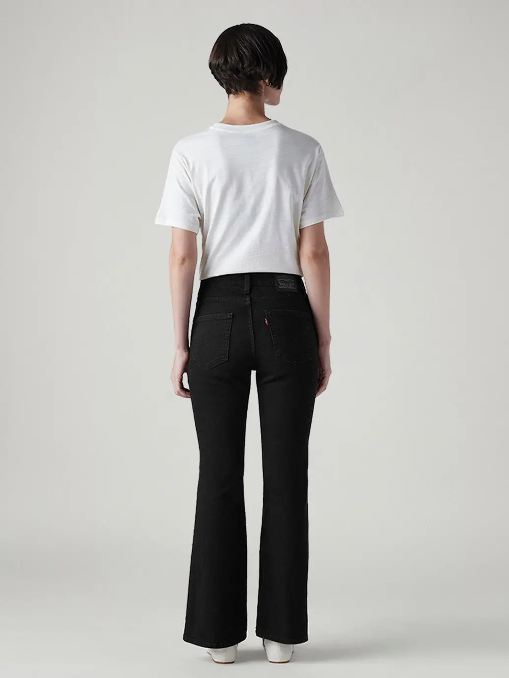 Women's 726 Black Flared Fit High Rise Jeans 5