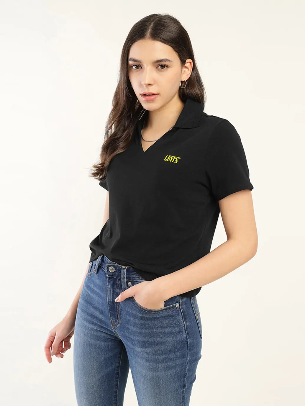 Women's Solid Polo T-Shirt 1