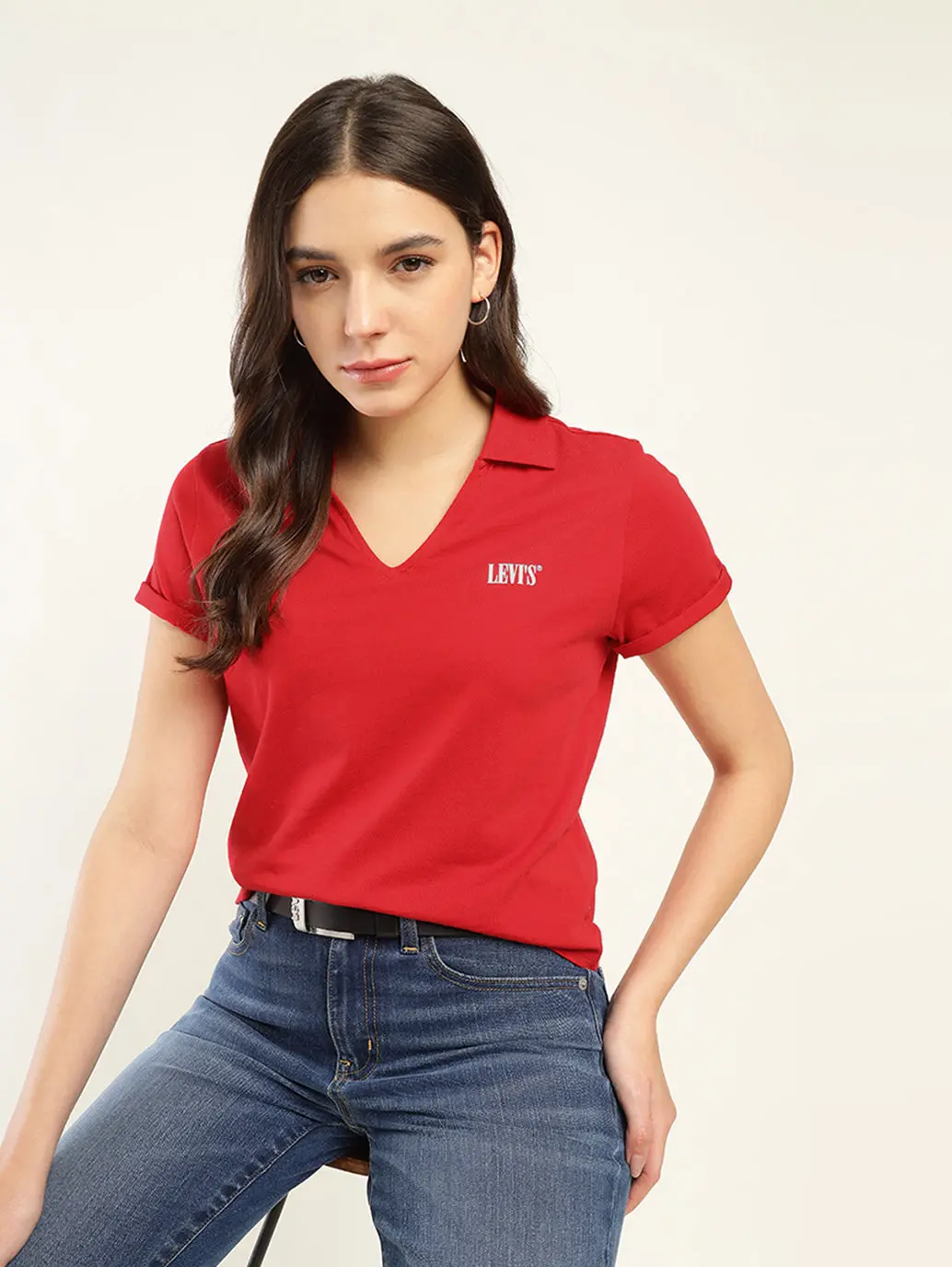 Women's Solid Polo T-Shirt 1