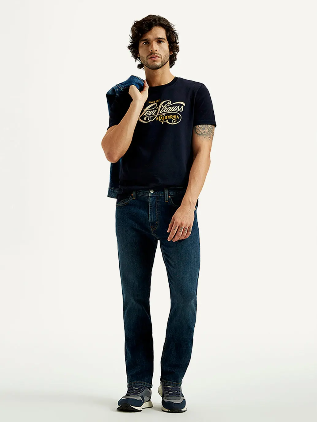 Men's 513 Dark Indigo Slim Straight Fit Mid Rise Jeans 1