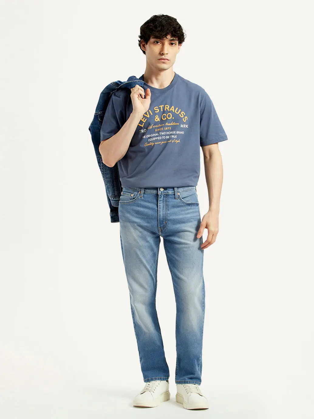 Men's 513 Light Indigo Slim Straight Fit Mid Rise Jeans 1
