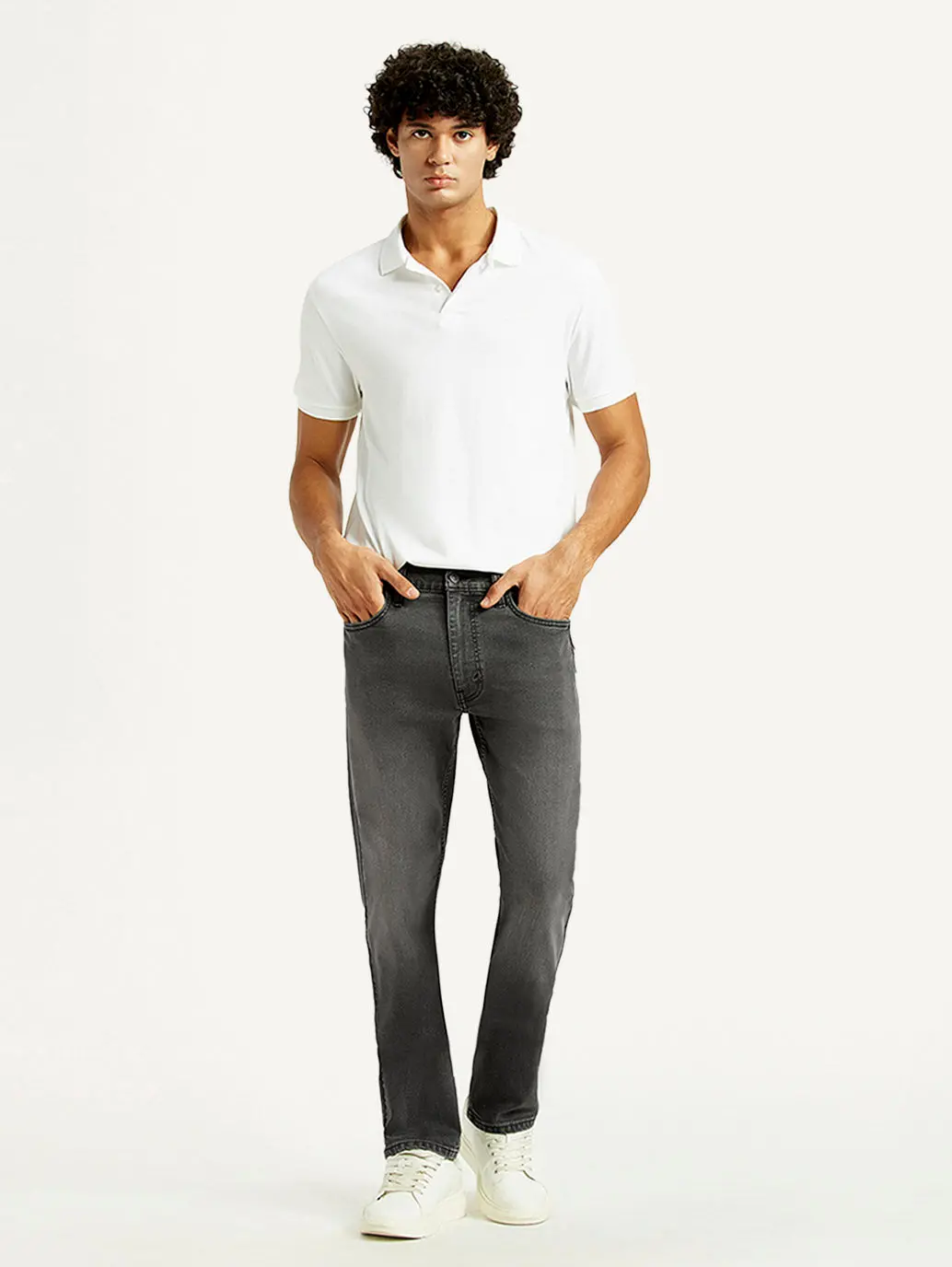 Men's 513 Grey Slim Straight Fit Mid Rise Jeans 1