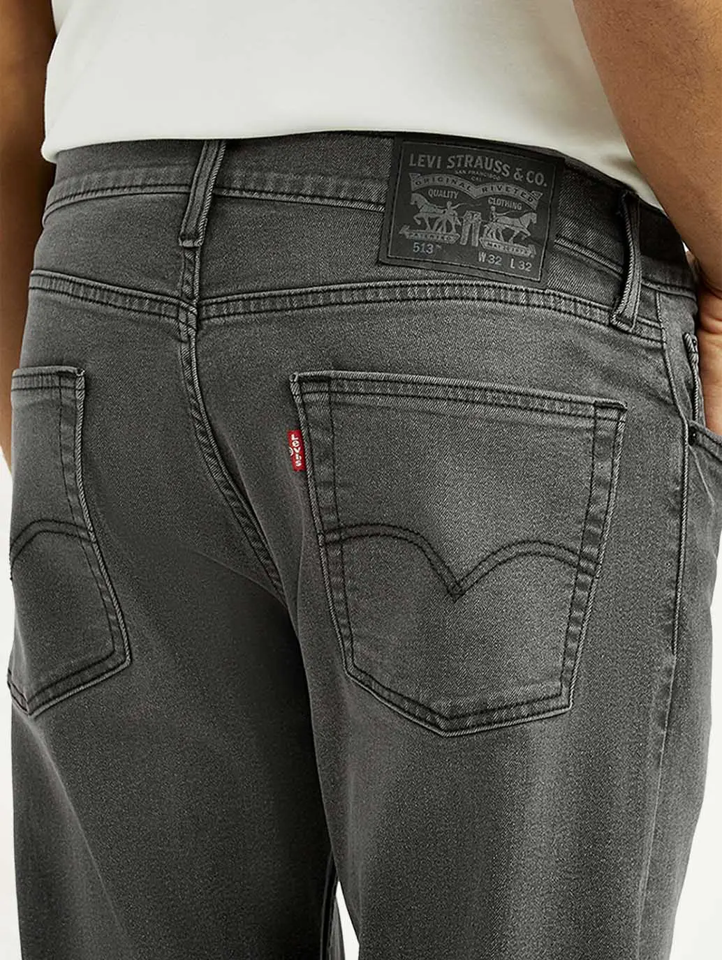 Men's 513 Grey Slim Straight Fit Mid Rise Jeans 6
